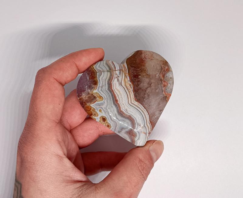 Ametiszt-Csipke Achát szív 2