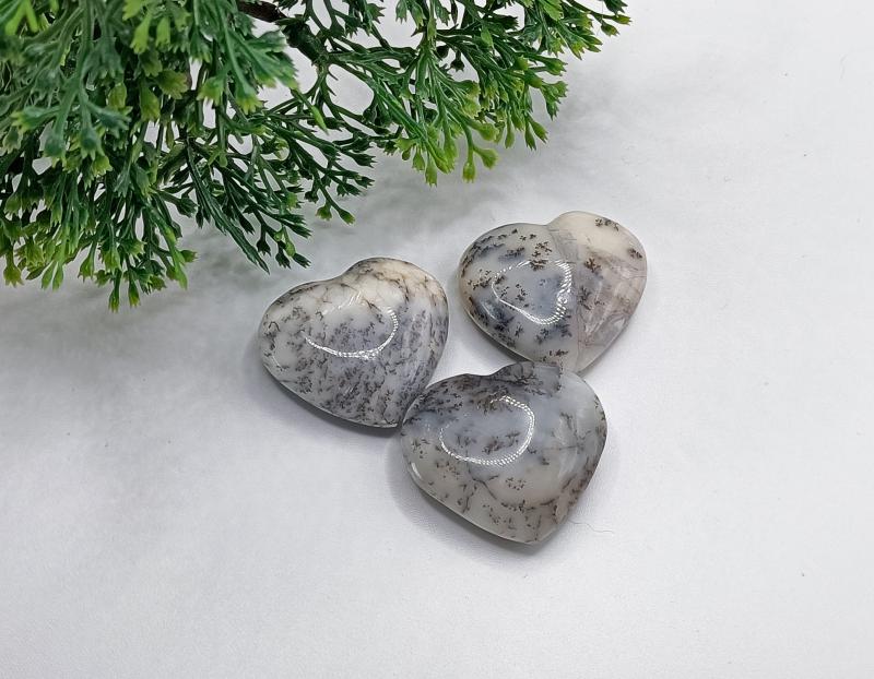 Dendrites Fehér Opál/Merlinit szív