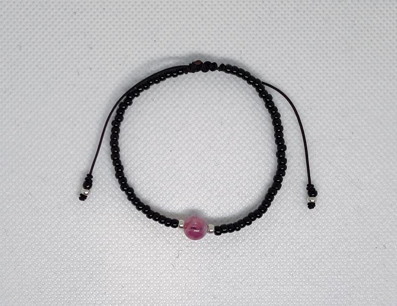 Extra Lepidolit minimal karkötő (fekete)