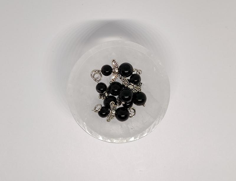 Fekete Obszidián tündér medál