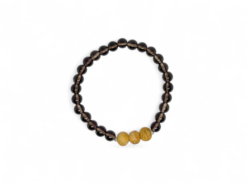 Füstkvarc-Palo Santo karkötő