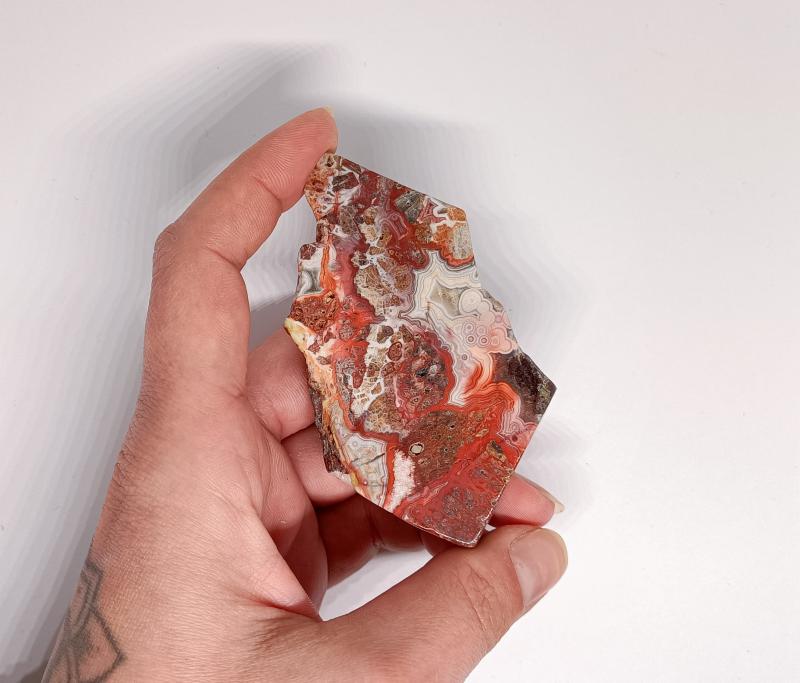 Mexikói Csipke Achát félig csiszolt