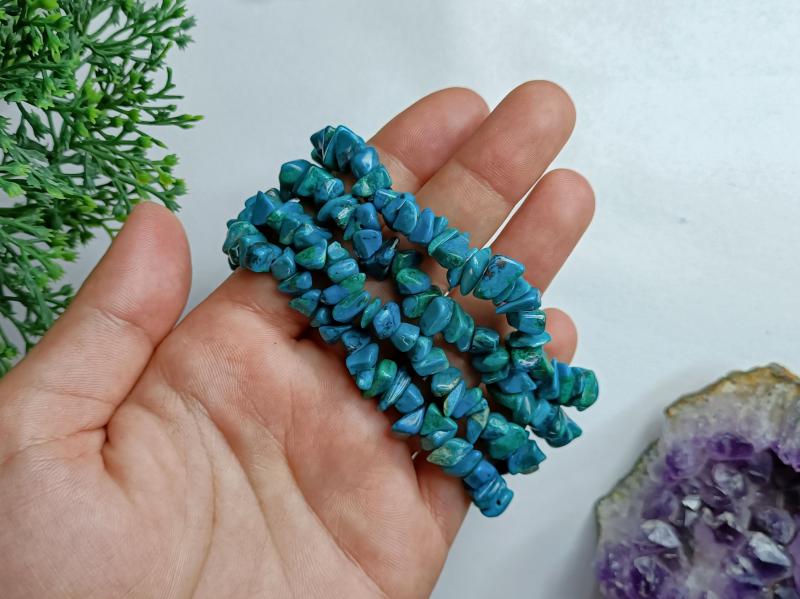 Perui kezeletlen Krizokolla szemcse karkötő