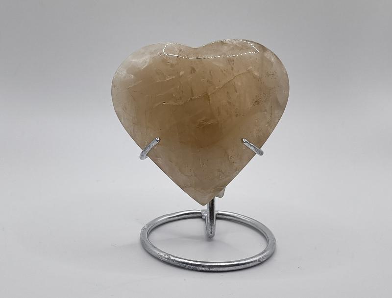 Természetes Citrin szív állványon
