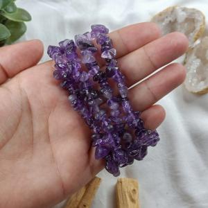 Ametiszt szemcse karkötő