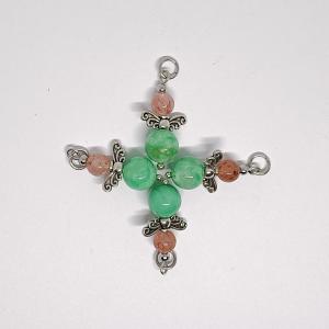 Eperkvarc/Hematitos kvarc - Krizopráz tündér medál