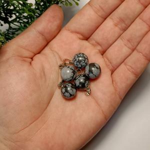 Hópehely Obszidián golyó medálos nyaklánc