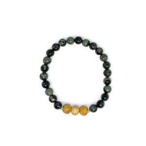 Kambaba Jáspis/Sztromatolit-Palo Santo karkötő