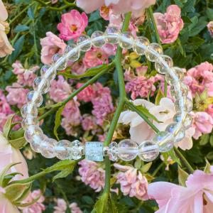 Pakisztáni Akvamarin-Aura kvarc karkötő