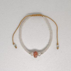 Rodokrozit-Tenyésztett gyöngy minimal karkötő