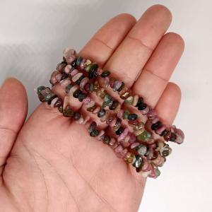 Színes Turmalin szemcse karkötő