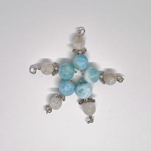 Szivárvány Holdkő - Extra Larimár tündér medál