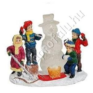 Gyerekek jégszobrot készítenek (hóember) 6 cm