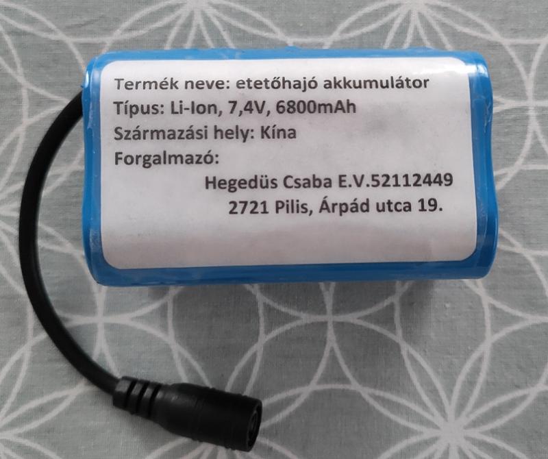 Etetőhajó akkumulátor 6800mAh
