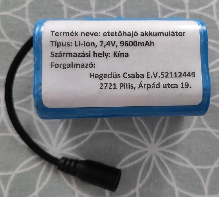 Etetőhajó akkumulátor 9600mAh