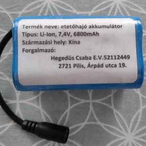 Etetőhajó akkumulátor 6800mAh