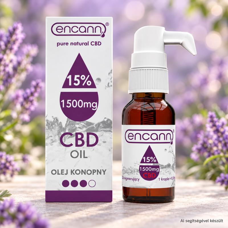 Encann 15% széles spektrumú CBD olaj – 10 ml, 1500 mg CBD, THC-free
