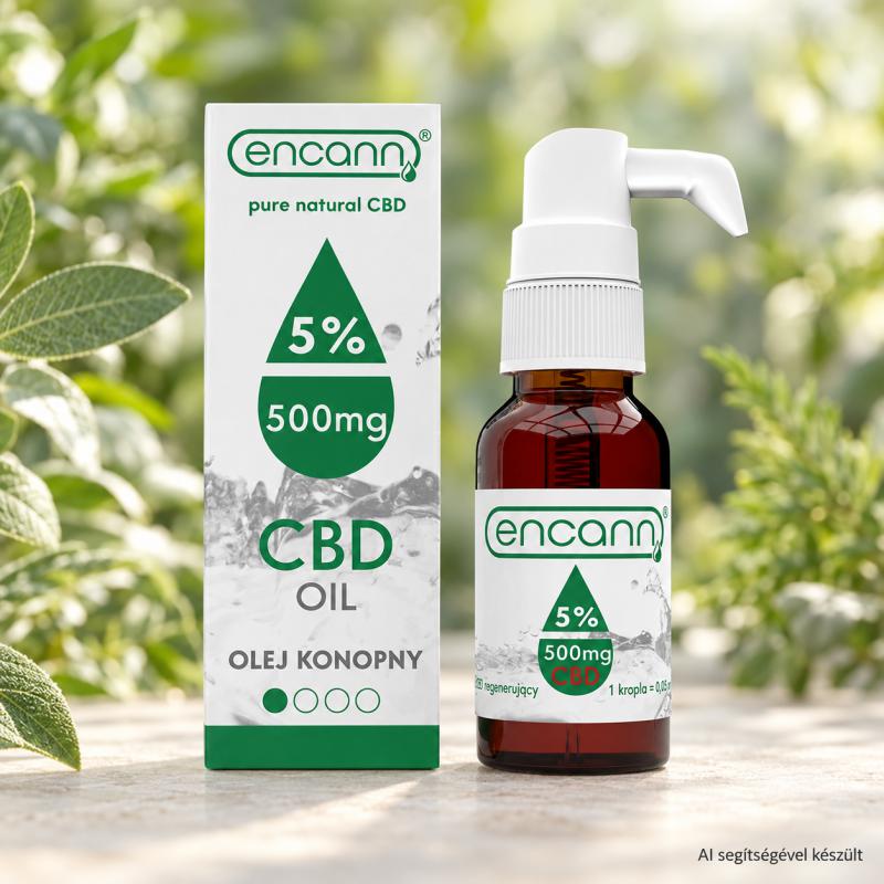 Encann 5% széles spektrumú CBD olaj – 10 ml, 500 mg CBD, THC-free
