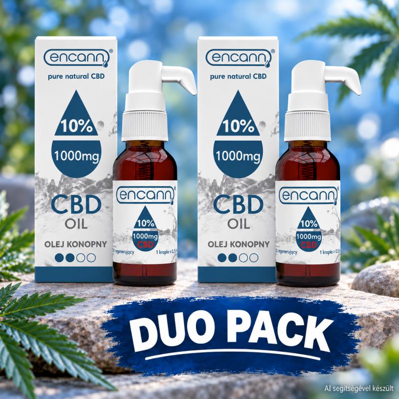 Encann® Kék 10% THC-mentes CBD olaj DUÓ PACK – 2 × 10 ml, összesen 2000 mg CBD