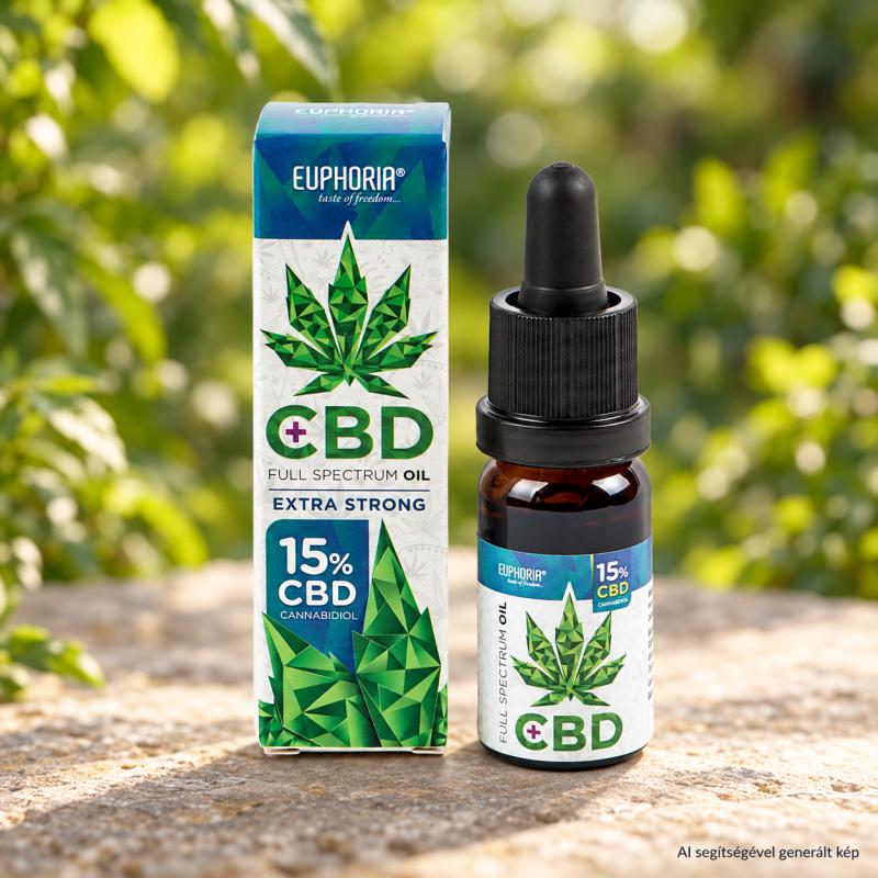 Euphoria 15% teljes spektrumú CBD olaj – 10 ml, 1500 mg CBD
