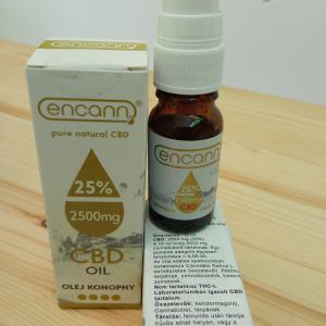 Encann 25% széles spektrumú CBD olaj – 10 ml, 2500 mg CBD, THC-free