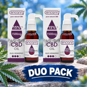 Encann 15% széles spektrumú CBD olaj – 10 ml, 1500 mg CBD, THC-free, duopack