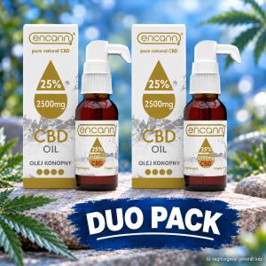 Encann 25% széles spektrumú CBD olaj DUÓPACK – 2*10 ml, 2*5000 mg CBD, THC-free