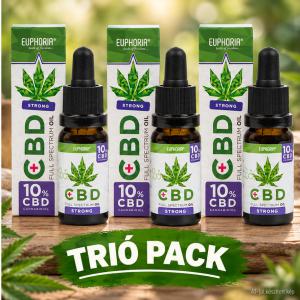Euphoria 10% teljes spektrumú CBD olaj TRIÓPACK 3×10 ml, 3*1000 mg