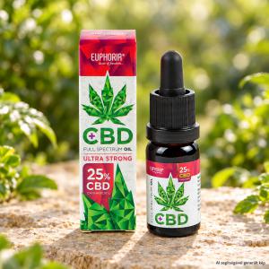 Euphoria 25% teljes spektrumú CBD olaj – 10 ml, 2500 mg CBD