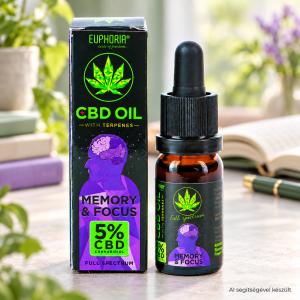 Euphoria 5% teljes spektrumú CBD olaj MEMORY - FOCUS – 10 ml 500 mg CBD