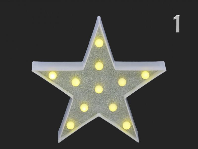 11 LEDes fali világító csillag 26 cm