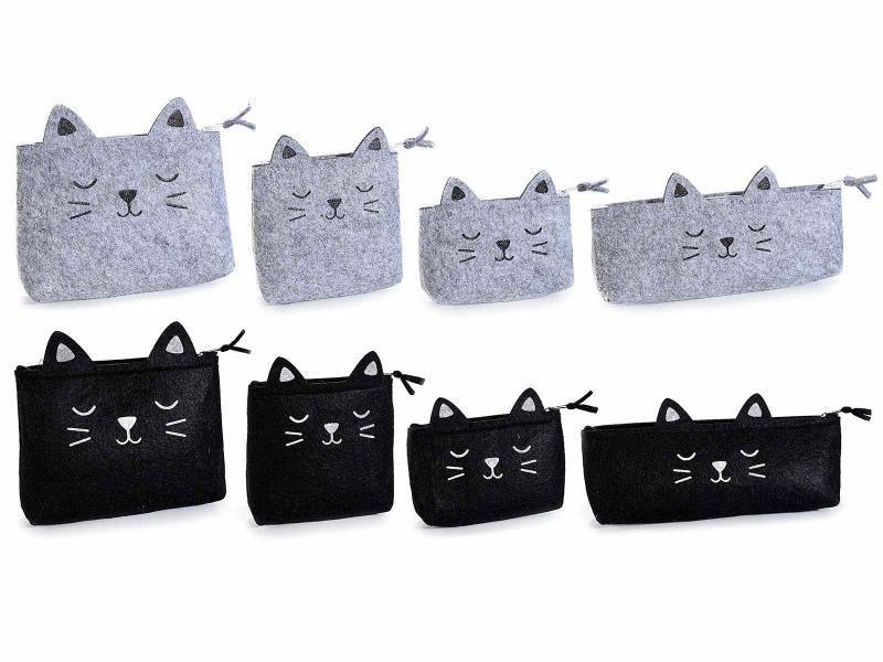 4 db-os szövet tároló, macska, cica design