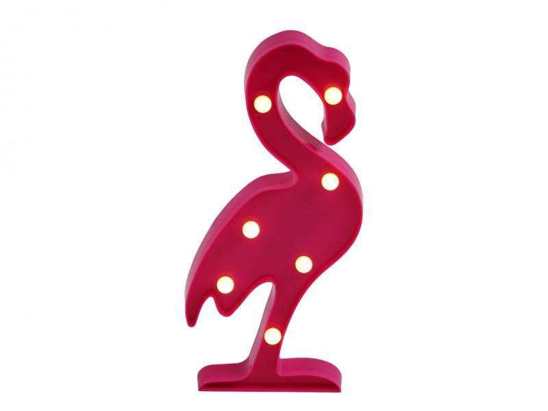7 LEDes fali világító flamingó