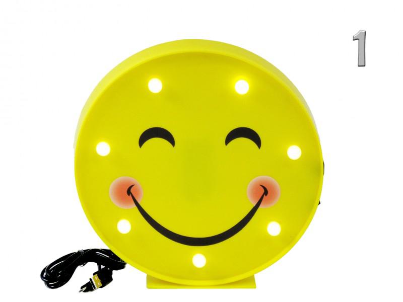 7 LEDes fali világító Smiley USB kábellel