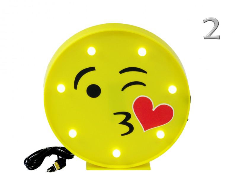 7 LEDes fali világító Smiley USB kábellel