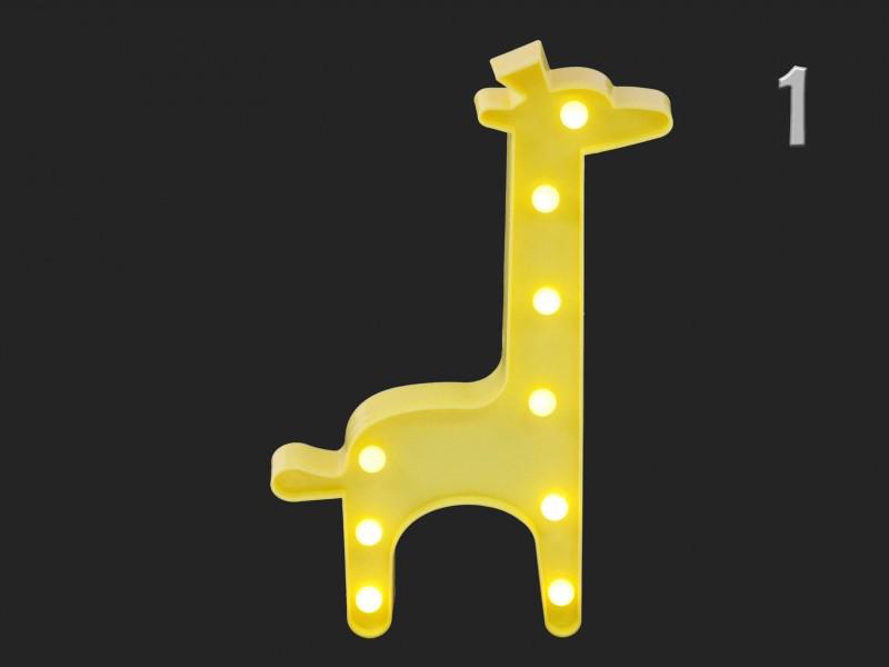 9 LEDes fali világító zsiráf 30 cm