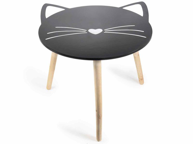 Cicás, macska alakú kerek fa asztal SZUPER AKCIÓ, szépséghibás