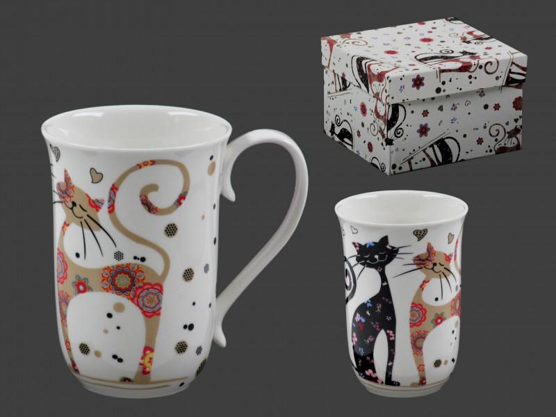 Cicás, macskás bögre díszdobozban, 500 ml