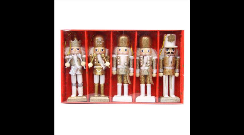 Diótörő, 5 db-os szett fehér 13 cm