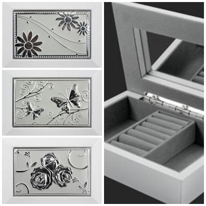 Ékszertartó doboz tükörrel - 3 féle mintával