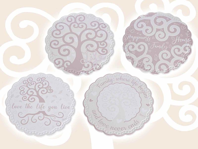 Életfa mintás kerámia alátét