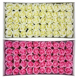 50 db-os szappanrózsa dobozban 3 féle színben