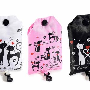 Cicás poliészter bevásárlótáska, 3 féle