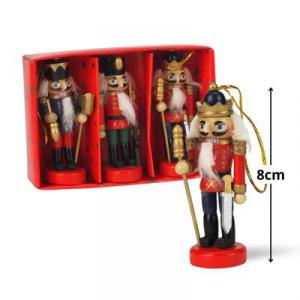 Diótörő, 3 db-os szett, színes 8 cm