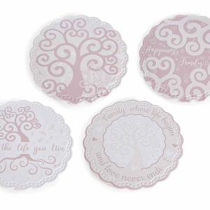 Életfa mintás kerámia alátét