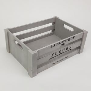 Fa dekor láda, szürke 34x24 cm