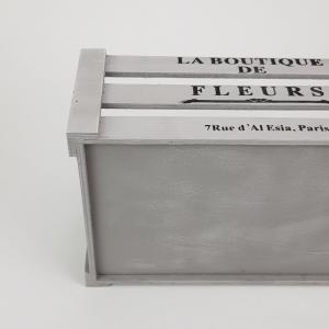 Fa dekor láda, szürke 34x24 cm