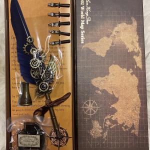 Kalligráfia ajándék szett díszdobozban, sötétkék