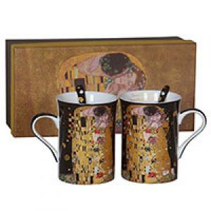 Klimt A csók bögre + kiskanál szett díszdobozban