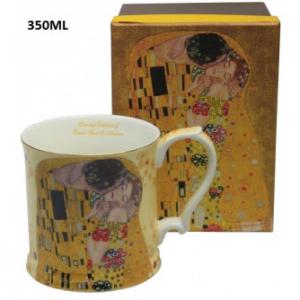 Klimt piros vagy ekrü bögre 350 ml, díszdobozban